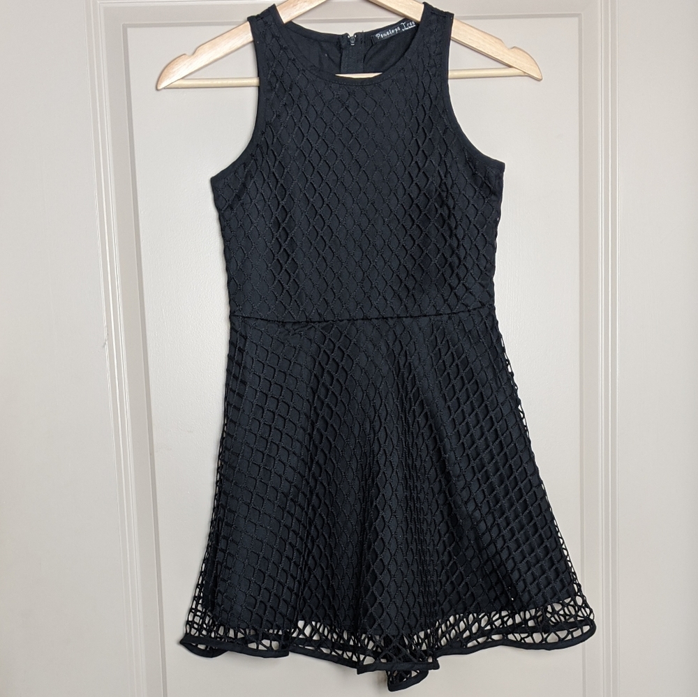 Penelope tree , Netted black on black dress